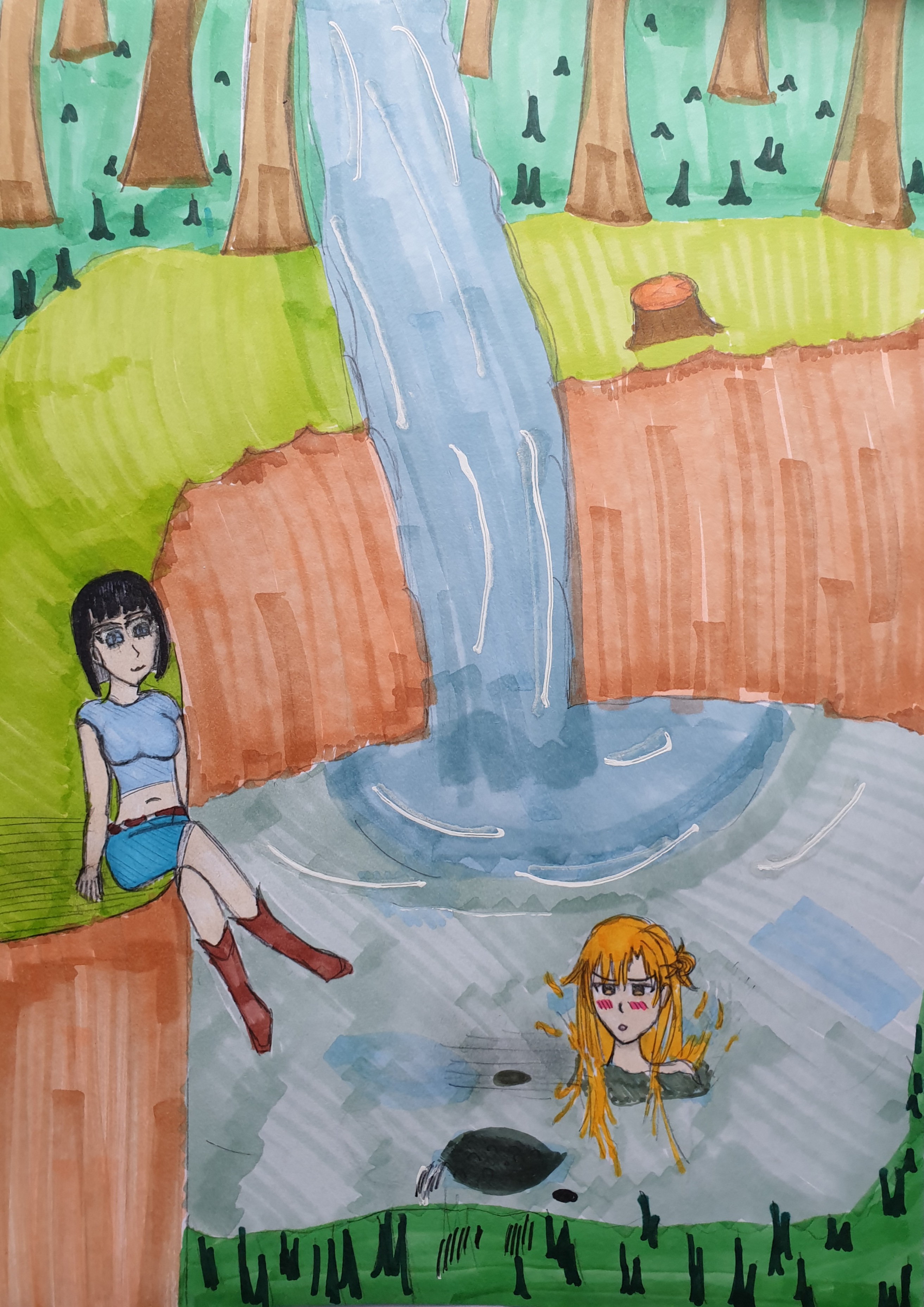Asuna sinks in clay by bled1 on DeviantArt