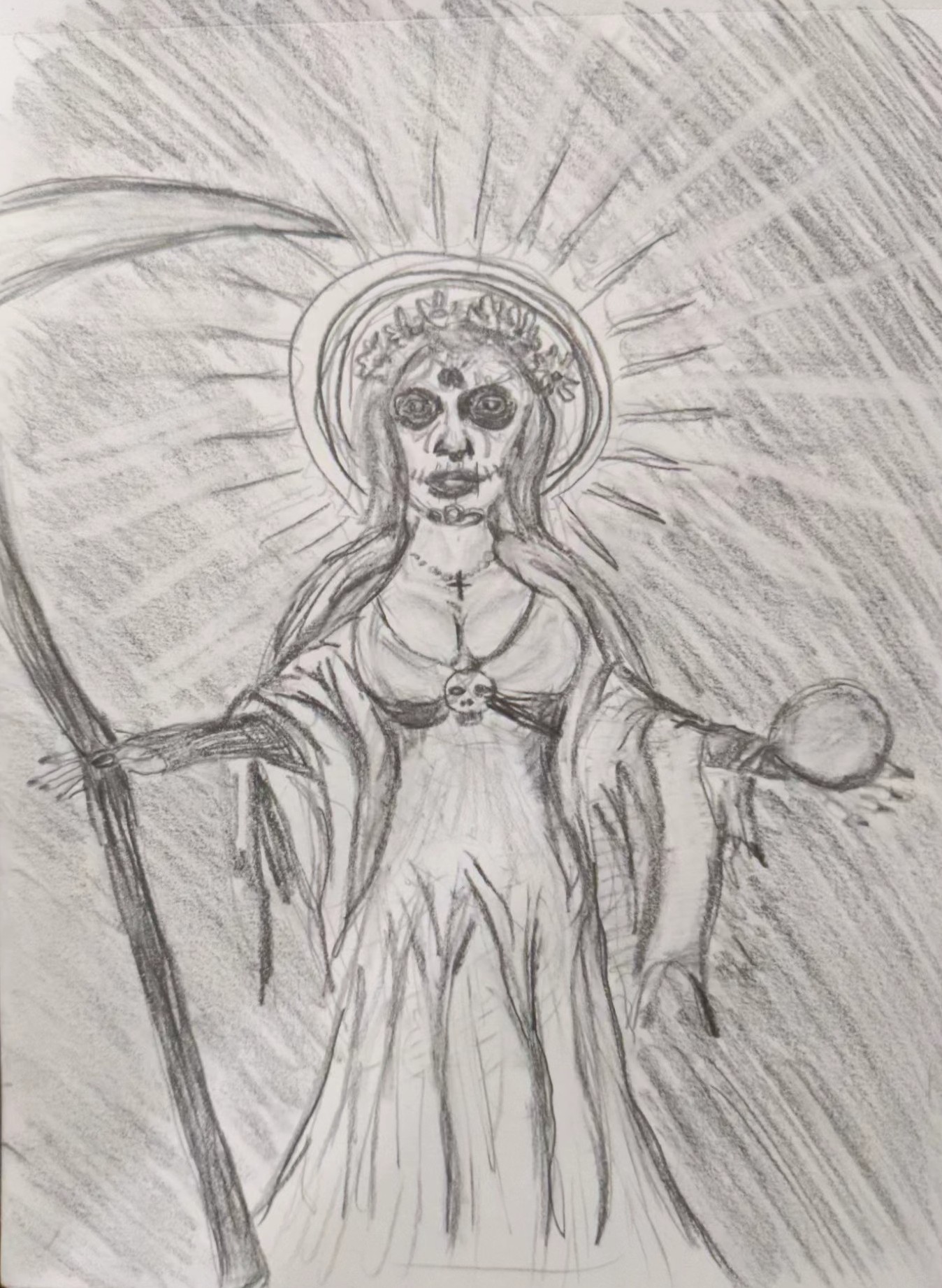 Acrylic Santa muerte inspiration by gregdou on DeviantArt